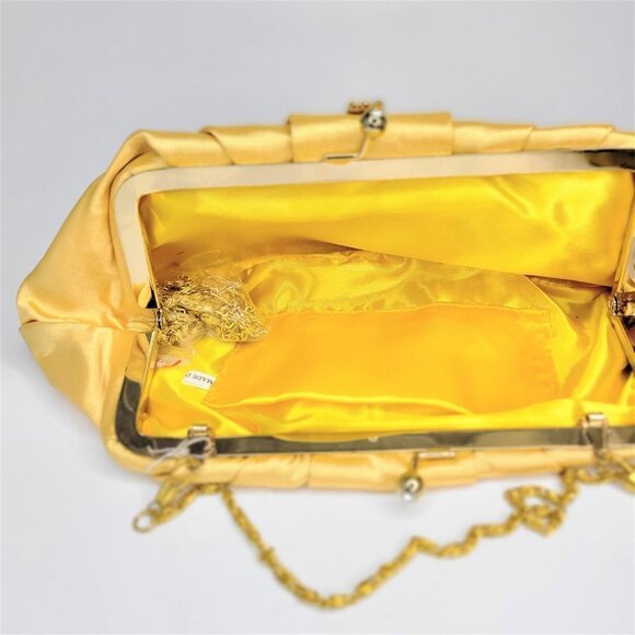 Gold Yellow rhinestone Clutch Purse - Picture 7 of 7